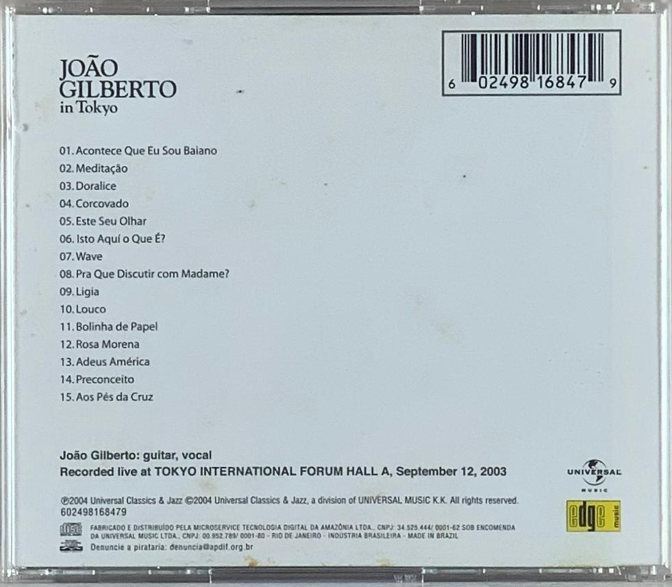João Gilberto – João Gilberto In Tokyo (CD usado) | Tracks Rio